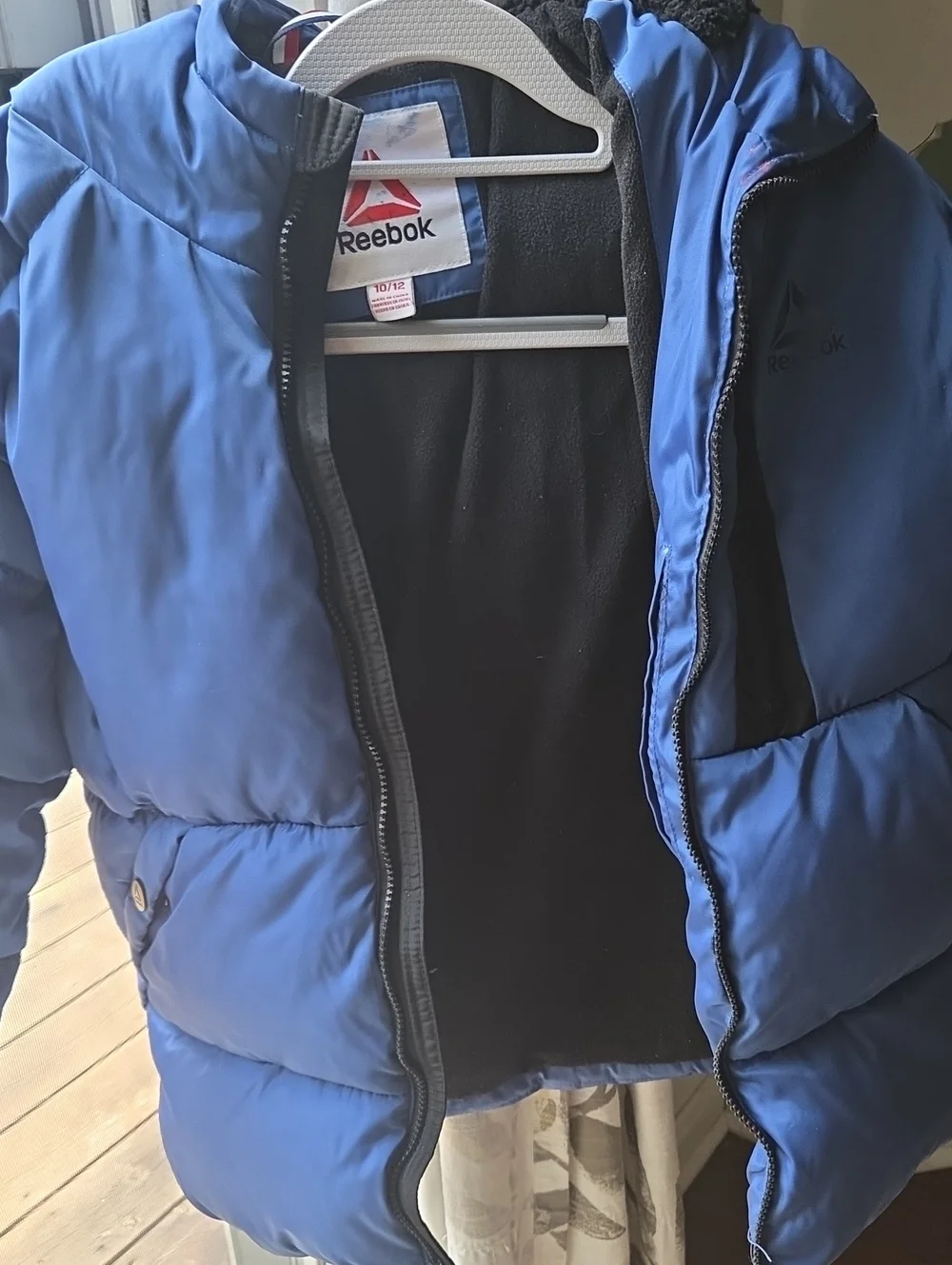 Reebok Kids Royal Blue Puffer Jacket with Hood